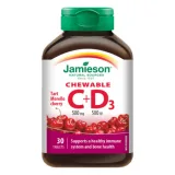 JAMIESON Vitamín C+D3 tablety na cmúľanie s čerešňovou príchuťou 30 tabliet · záber 1