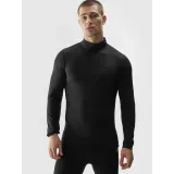 Pánská zateplená lyžařská mikina s 1 2 zipem 4F BRUSHED UNDERWEAR-AW23UBRUM035-20S-DEEP BLACK · záber 2