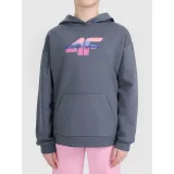 Dievčenská mikina s kapucňou 4F JUNIOR SWEATSHIRT F2270-22S-ANTHRACITE · záber 2