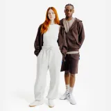 DECATHLON Mikina na zips unisex hnedá L · záber 1