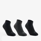 DECATHLON Detské športové ponožky RS 160 stredne vysoké 3 páry sivo-čierne 35-38 · záber 1