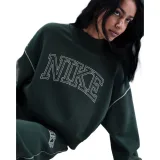 Dámská zateplená mikina NIKE W NSW PHNX FLC LOGO MOCK NECK SEAWEED · záber 2