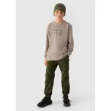 Chlapecké tričko s dlouhým rukávem 4F JUNIOR LONGSLEEVE-JWAW24TLONM294-26S-WARM LIGHT GREY · záber 4