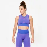 DOMYOS Dámsky bezšvový crop top modro-ružový XS · záber 1
