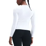 Dámske tréningové tričko s dlhým rukávom NIKE W NK ONE DF FTTD LS TOP WHITE BLACK · záber 4