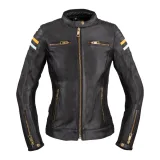Dámska kožená moto bunda W-TEC Stripe Lady Farba čierna, · záber 1