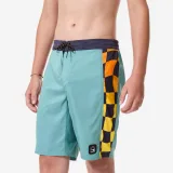 DECATHLON Detské plážové šortky 900 Checkboard modré 8-9 r (131-140 cm) · záber 1
