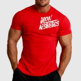 Pánske fitness tričko Iron Aesthetics Splash, červené · záber 1