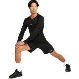 Pánské tréninkové tričko s dlouhým rukávem NIKE PRO DF TIGHT TOP LS-010 BLACK WHITE · záber 5