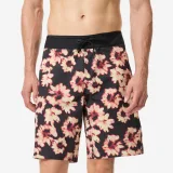 DECATHLON Pánske boardové šortky 900 Solower na surfovanie čierne so žltými kvetmi L-XL · záber 1