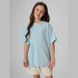 T-shirt loose hladké dívčí - modré · záber 1