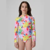 Dievčenské jednodielne plavky s ochranou UPF50+ - multicolor · záber 3
