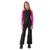 Dívčí lyžařské softshellové kalhoty 4F JUNIOR TROUSERS FNK-JWAW24TFTRF661-20S-DEEP BLACK · záber 1