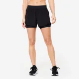 DOMYOS Dámske fitness šortky 2 v 1 čierne XL · záber 1