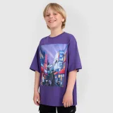 Chlapecké oversize tričko s potiskem - fialové · záber 1