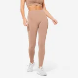 DOMYOS Dámske fitness legíny s push up efektom bezšvové hnedé XS · záber 1