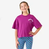 DECATHLON Dievčenské oversize tričko ružovo-fialové 14-15 r (160-166 cm) · záber 1