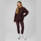 Dámská regular mikina s vázáním a modalem - hnědá · záber 2