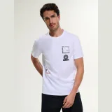 T-shirt regular s potlačou pánsky - biely · záber 5