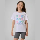 T-shirt regular s potiskem dívčí - bílé · záber 1