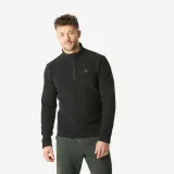 QUECHUA Pánska fleecová mikina na horskú turistiku MH100 1/2 zips čierna S · záber 1
