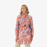 QUECHUA Dámska nepremokavá turistická bunda Raincut oranžová 2XL · záber 1