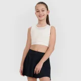 Dívčí sportovní rychleschnoucí crop top 4F JUNIOR x Anna Lewandowska - bílý · záber 1
