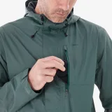 QUECHUA Pánska nepremokavá turistická bunda NH500 zelená kaki XL · záber 2