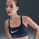 Dámská sportovní tréninková podprsenka NIKE PRO W NP LS BRA TT GRX MIDNIGHT NAVY FOOTBALLGREY WHITE · záber 3