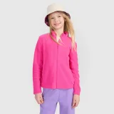 Dívčí slim fleece se stojáčkem - růžový · záber 1