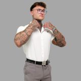Strečová košile Iron Aesthetics Short Slim Stretch, natural · záber 2