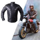Kožená moto bunda W-TEC Valebravo Farba čierna, · záber 1