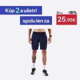KIPRUN Pánske bežecké šortky Run 500 Dry sivomodré S · záber 1