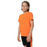 Chlapecké tréninkové tričko s krátkým rukávem 4F JUNIOR TSHIRT FNK M166-70S-ORANGE · záber 1