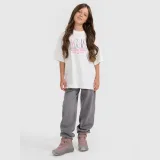 T-shirt loose s potiskem dívčí - bílý · záber 2