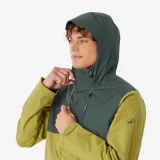QUECHUA Pánska nepremokavá turistická bunda NH500 zelená kaki L · záber 2