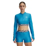 Dámské tréninkové tričko s dlouhým rukávem UNDER ARMOUR HeatGear Rib 1 4 Zip LS-BLU · záber 1