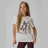 T-shirt regular s potlačou dievčenský - krémový · záber 1