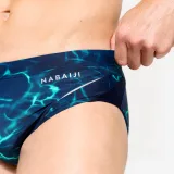 NABAIJI Pánske slipové plavky 900 Tiare zeleno-modré XL-2XL · záber 2
