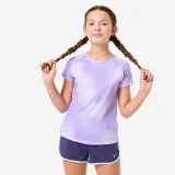 DECATHLON Dievčenské športové priedušné tričko tmavoružové 14-15 r (160-166 cm) · záber 1