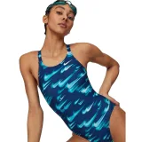 Női egyrészes fürdőruhák NIKE SWIM Hydrastrong Asteroid Swoosh GREEN ABYSS · záber 4