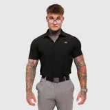 Strečová košeľa Iron Aesthetics Short Slim Stretch, zelená · záber 3