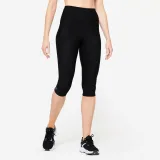 DOMYOS Pružné dámske 3/4 legíny na fitness – dymovo čierne M (W30 L31) · záber 1