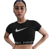 Dámske tréningové tričko s krátkym rukávom NIKE PRO W NP DF SS TOP TT GRX BLACK WHITE WHITE · záber 1