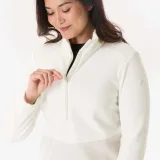 QUECHUA Dámska fleecová turistická mikina 1/2 zips MH500 biela XL · záber 2