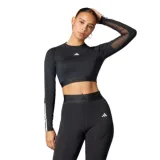 Dámské tréninkové tričko s dlouhým rukávem ADIDAS HYGLM CRO LS BLACK WHITE · záber 1