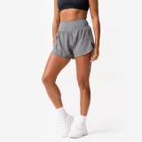 DOMYOS Dámske fitness šortky dvojvrstvové tmavosivé M · záber 1