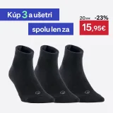 DECATHLON Športové ponožky RS 160 stredne vysoké 3 páry čierne 47-50 · záber 1