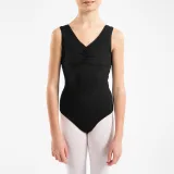 DOMYOS Dievčenský baletný trikot 500 čierny 7-8 r (123-130 cm) · záber 1