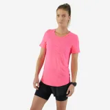 KIPRUN Dámske bežecké bezšvové tričko Kiprun Run 500 Confort ružové 2XL · záber 1